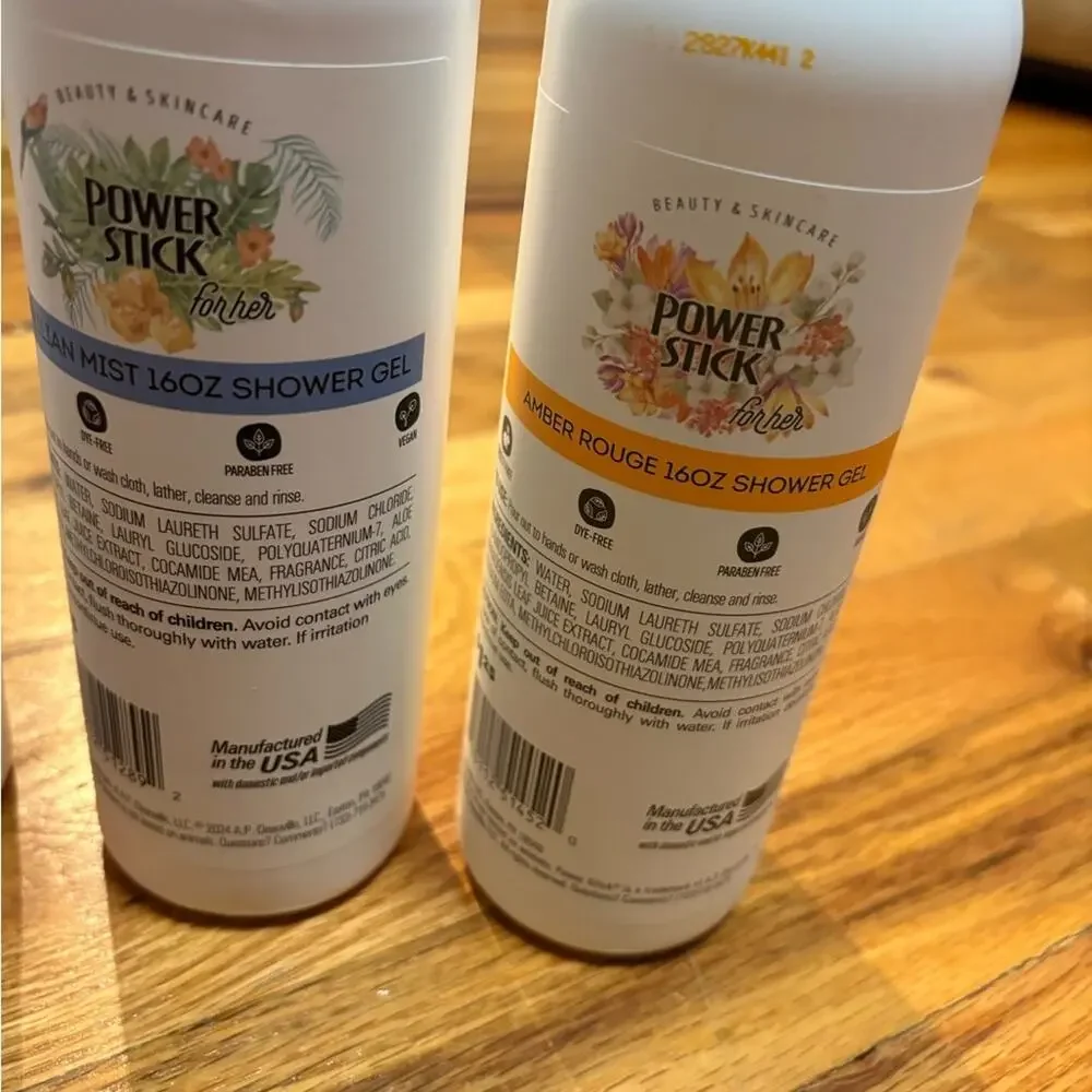 Power stick Shower Gel Trio - Brazilian Mist & Amber Rouge